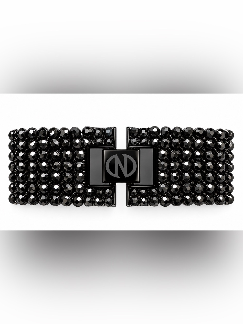 Caroline Néron Black Crystal Wide-band Bracelet